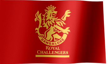 RCB Animated Flag GIF - Waving Royal Challengers Bangalore Flag